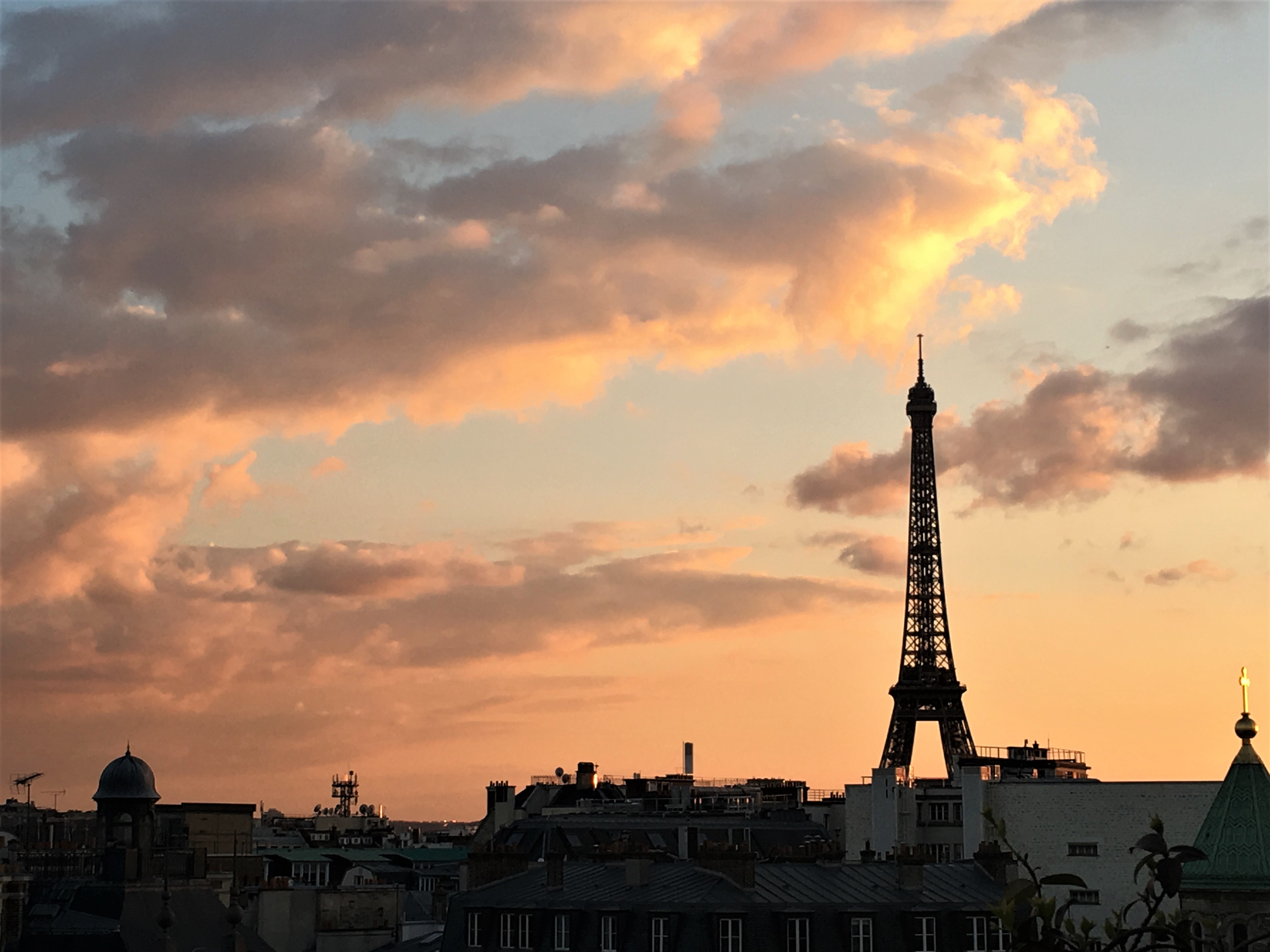 sunset view with Eiffel tower