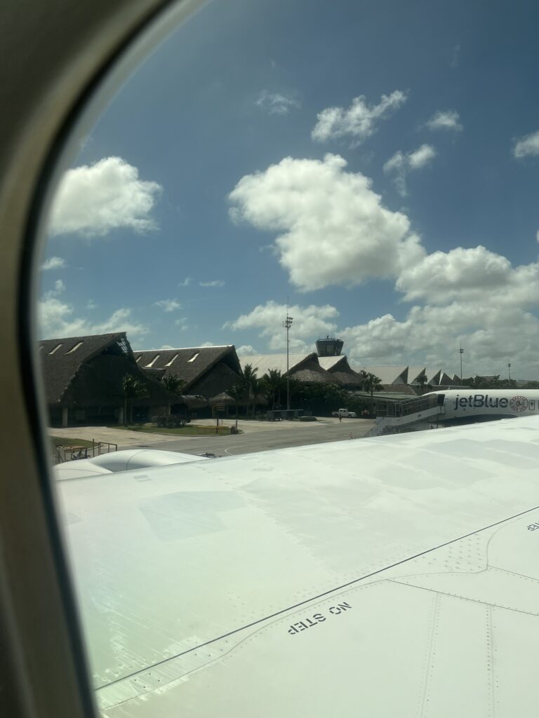 look at the airport punta cana from plane window